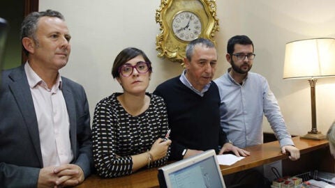  Enric Bataller, Marta Sorl&iuml;, Joan Baldov&iacute;, e Ignasi Candela, diputados de Comprom&iacute;s