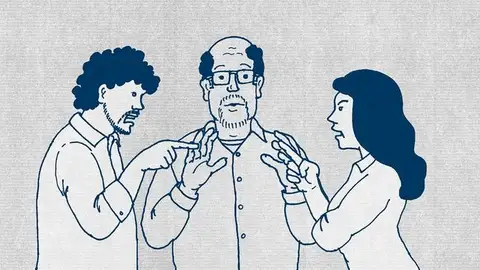 "Los conflictos pueden solucionarse hablando unos con otros con la ayuda de otras personas (mayores, asistentes...)" "Los conflictos pueden solucionarse hablando unos con otros con la ayuda de otras personas (mayores, asistentes...)"