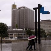 Lluvia en el centro de Málaga
