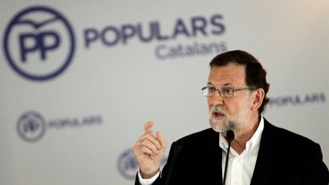 Marinao Rajoy, durante su intervenci&oacute;n en la junta directiva de los populares catalanes que se celebra en Barcelona