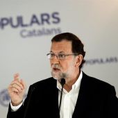 Marinao Rajoy, durante su intervención en la junta directiva de los populares catalanes que se celebra en Barcelona