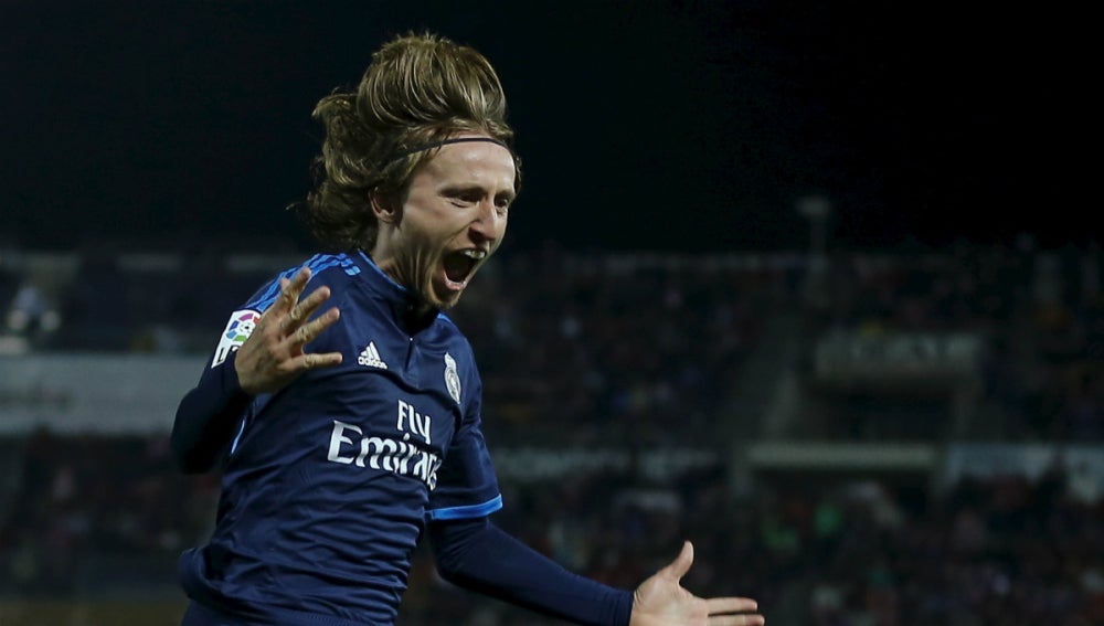 Luka Modric celebra un gol con el Real Madrid