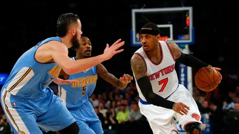 Carmelo Anthony conduce el ataque de los Knicks ante Denver Carmelo Anthony conduce el ataque de los Knicks ante Denver