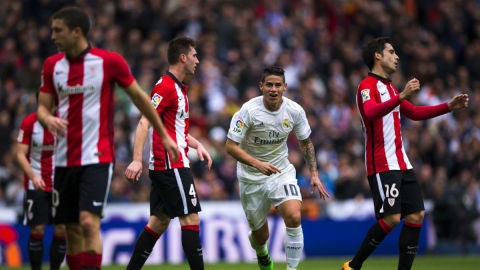 James celebra su gol ante el Athletic