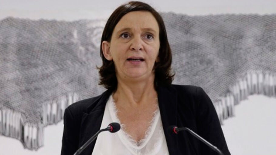 La secretaria de An&aacute;lisis y Programa de Podemos, Carolina Bescansa, en rueda de prensa tras la reuni&oacute;n del Consejo Ciudadano del partido