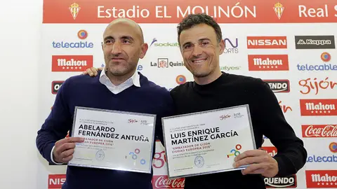 Luis Enrique y Abelardo, embajadores de Gijón Luis Enrique y Abelardo, embajadores de Gijón