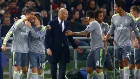 Zinedine Zidane, durante el partido contra la Roma