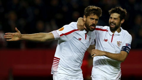 Fernando Llorente celebra uno de sus dos goles contra el Molde