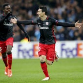 Aduriz celebra su gol contra el Marsella