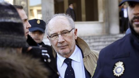 El exvicepresidente del Gobierno, Rodrigo Rato, a su salida del juzgado