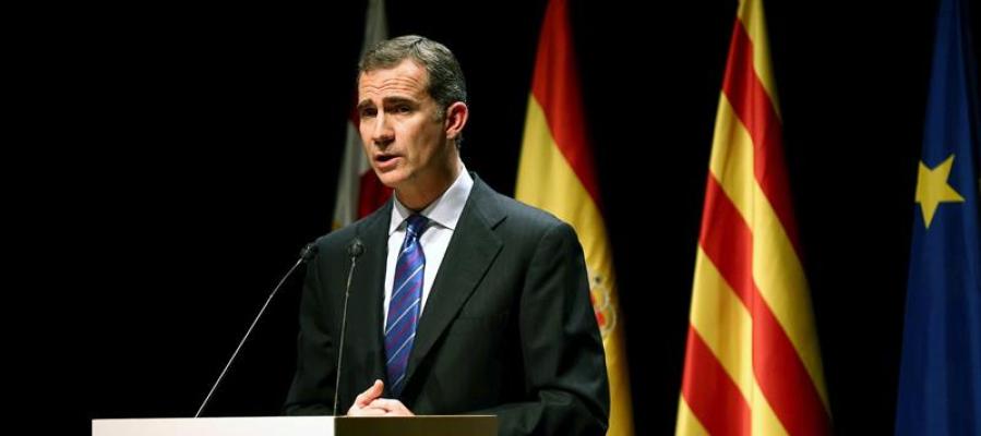 El rey Felipe VI durante su discurso en la cena de bienvenida del Mobile World Congress (MWC) El rey Felipe VI durante su discurso en la cena de bienvenida del Mobile World Congress (MWC)