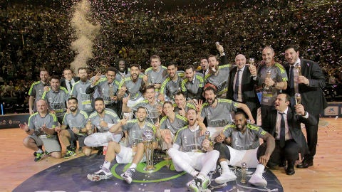 El Real Madrid Baloncesto celebra la Copa del Rey
