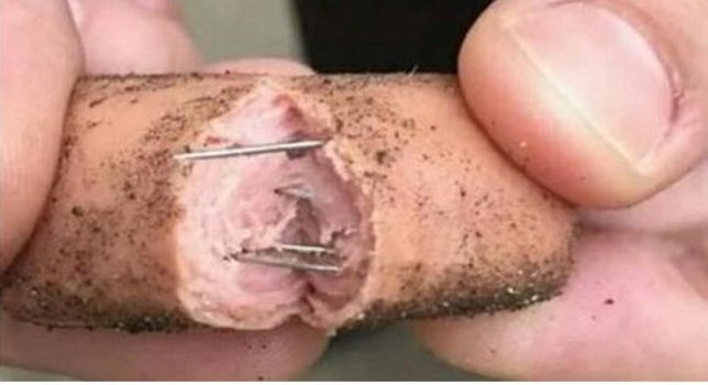 Hallan salchichas con alfileres y cristales repartidas por un parque de Barajas Hallan salchichas con alfileres y cristales repartidas por un parque de Barajas