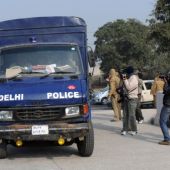 Un coche de la policía en la India