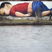 Grafiti de Aylan Kurdi en Alemania