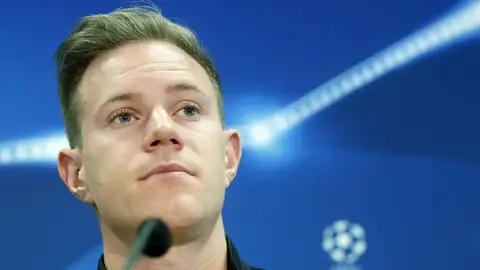 Ter Stegen, en rueda de prensa Ter Stegen, en rueda de prensa