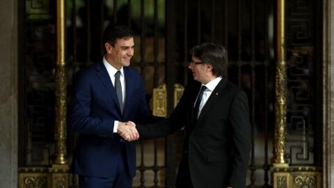 Pedro S&aacute;nchez y Carles Puigdemont