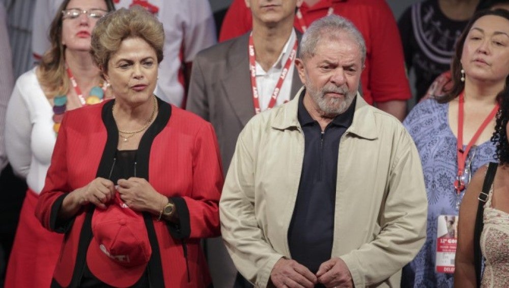 La expresidenta brasileña, Dilma Rousseff y el expresidente Luiz Inácio Lula da Silva