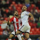 Athletic y Valencia en el partido de ida de la Europa League