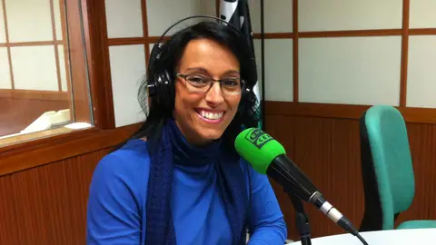 Teresa Perales en Onda Cero La nadadora paralímpica, Teresa Perales durante una entrevista en Más de uno