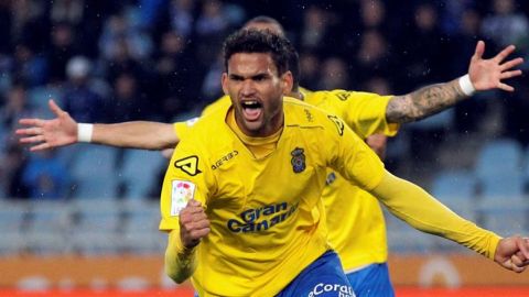 Willian Jos&eacute; celebra el gol de la victoria de Las Palmas