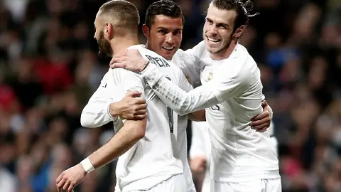 La BBC celebra un gol La BBC celebra un gol