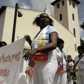 Damas de Blanco durante la manifestación en La Habana