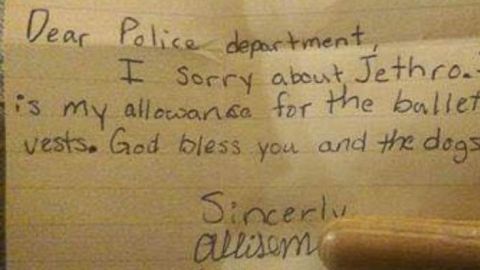 Carta de Allison a la polic&iacute;a