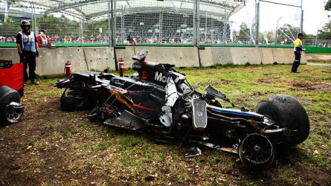 As&iacute; qued&oacute; el coche de Alonso tras el accidente de Australia