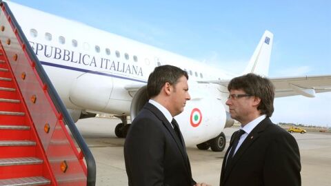 Carles Puigdemont recibe al primer ministro italiano Matteo Renzi