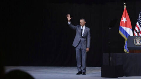 El presidente de los Estados unidos, Barack Obama, en el Gran Teatro de La Habana.