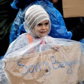 Niño refugiado se solidariza con Bélgica