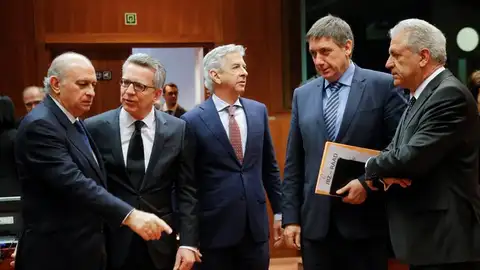 Reunión ministros del Interior en Bruselas Reunión de los ministros del Interior en Bruselas tras los atentados