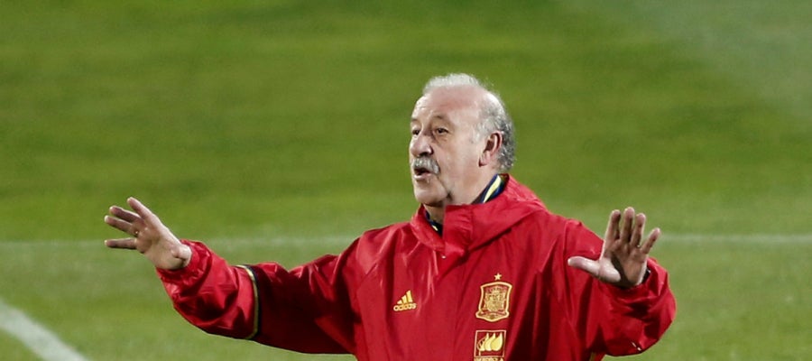 Vicente del Bosque, en un entrenamiento Vicente del Bosque, en un entrenamiento