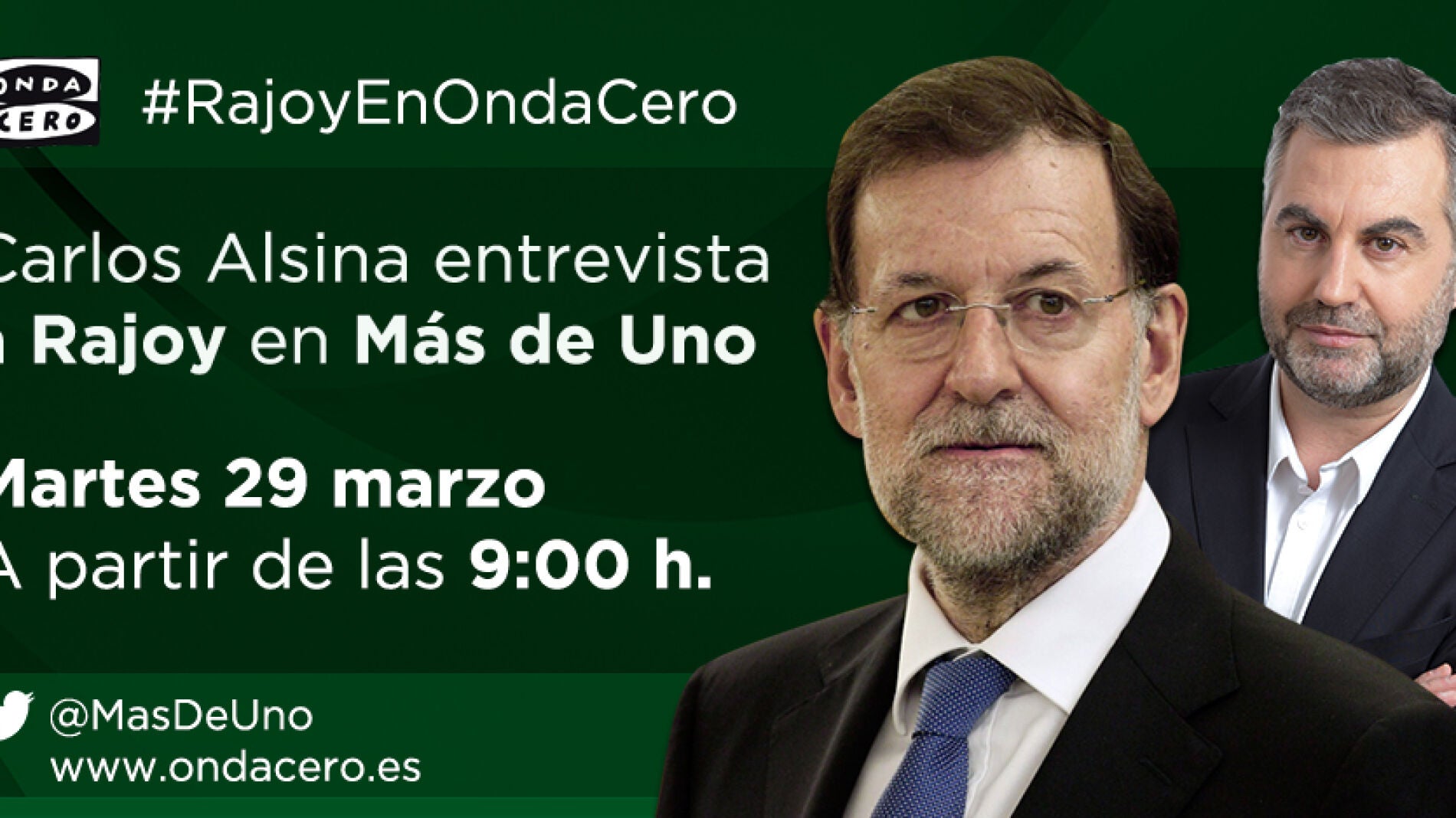 Carlos Alsina entrevista este martes en Más de uno a Mariano Rajoy ...