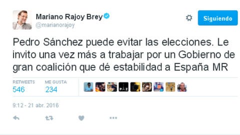 Tuit de Mariano Rajoy