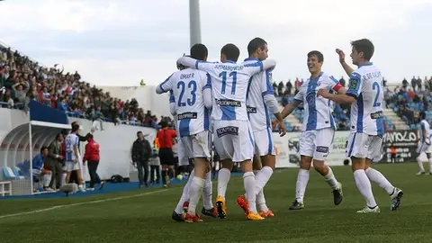 El Leganés festeja uno de sus goles ante el Ponferradina El Leganés festeja uno de sus goles ante el Ponferradina