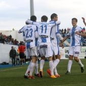 El Leganés festeja uno de sus goles ante el Ponferradina