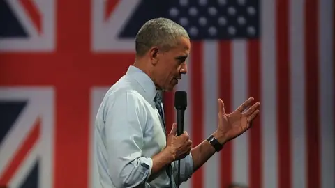 Barack Obama, durante un acto en Londres Barack Obama, durante un acto en Londres