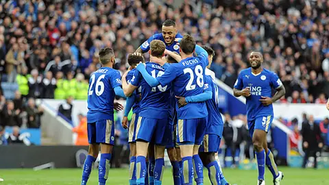 El Leicester celebra su victoria El Leicester celebra su victoria