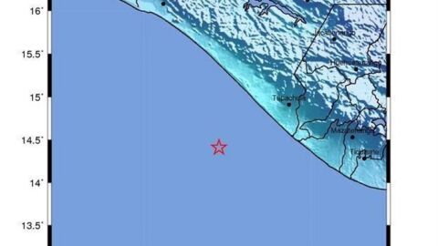 Imagen de la localizaci&oacute;n de un terremoto de magnitud 5,6 registrado en M&eacute;xico