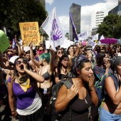 Manifestación en México contra la violencia de género