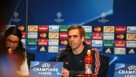 Philipp Lahm en rueda de prensa