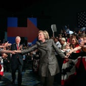 Hillary Clinton durante un mitin