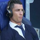 Cristiano Ronaldo, en el banquillo del Etihad Stadium
