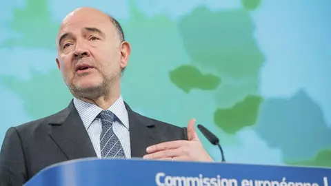 Pierre Moscovici,en una rueda de prensa Pierre Moscovici,en una rueda de prensa