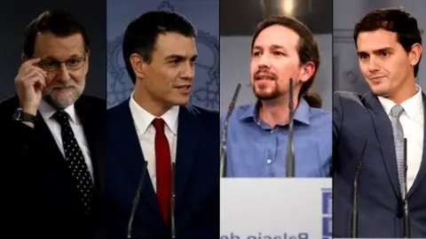 Los líderes del PP, PSOE, Podemos y Ciudadanos Los líderes del PP, PSOE, Podemos y Ciudadanos