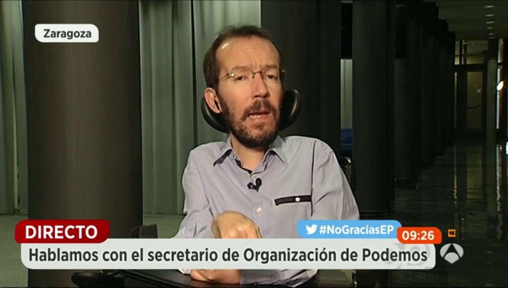 Echenique, sobre el PSOE: "Asustar a la gente está pasado de moda" Echenique, sobre el PSOE: "Asustar a la gente está pasado de moda"