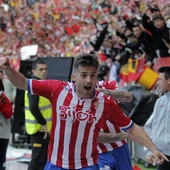Jony celebra un gol con el Sporting Jony celebra un gol con el Sporting