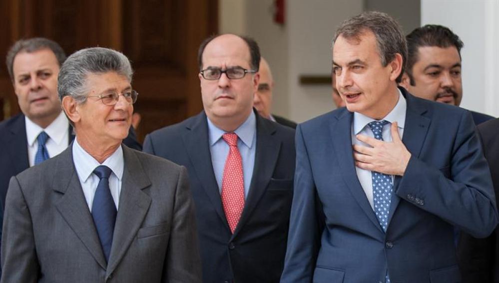 Zapatero con el presidente de la Asamblea Nacional. 